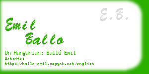 emil ballo business card