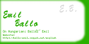 emil ballo business card